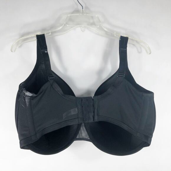 Cacique 40H Bra Satin Full Coverage Plus Size Lane Bryant Black Solid Stretch 66 - Picture 2 of 9